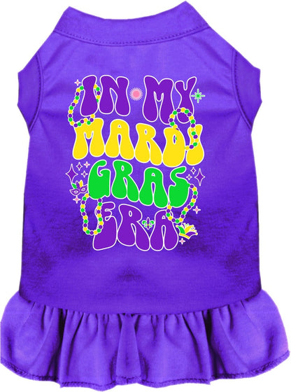 Pet Dog & Cat Screen Printed Dress for Small to Medium Pets (Sizes XS-XL), "In My Mardi Gras Era"