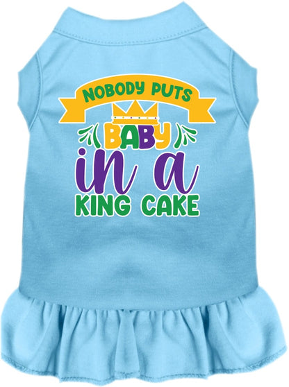 Pet Dog & Cat Screen Printed Dress for Small to Medium Pets (Sizes XS-XL), "Nobody Puts Baby In A King Cake"