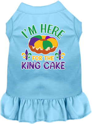 Pet Dog & Cat Screen Printed Dress for Medium to Large Pets (Sizes 2XL-4XL), "I'm Here For The King Cake"