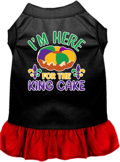 Pet Dog & Cat Screen Printed Dress for Medium to Large Pets (Sizes 2XL-4XL), "I'm Here For The King Cake"