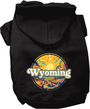 Pet Dog & Cat Screen Printed Hoodie for Small to Medium Pets (Sizes XS-XL), "Wyoming Trippy Peaks"