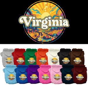 Pet Dog & Cat Screen Printed Hoodie for Small to Medium Pets (Sizes XS-XL), &quot;Virginia Trippy Peaks&quot;