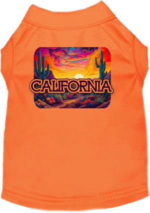 Pet Dog & Cat Screen Printed Shirt for Medium to Large Pets (Sizes 2XL-6XL), "California Neon Desert"