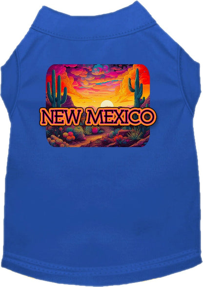 Pet Dog & Cat Screen Printed Shirt for Small to Medium Pets (Sizes XS-XL), "New Mexico Neon Desert"