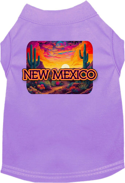 Pet Dog & Cat Screen Printed Shirt for Small to Medium Pets (Sizes XS-XL), "New Mexico Neon Desert"