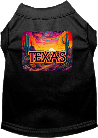 Pet Dog & Cat Screen Printed Shirt for Small to Medium Pets (Sizes XS-XL), "Texas Neon Desert"