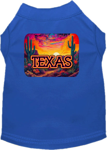 Pet Dog & Cat Screen Printed Shirt for Medium to Large Pets (Sizes 2XL-6XL), "Texas Neon Desert"