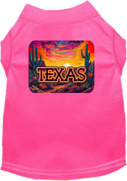 Pet Dog & Cat Screen Printed Shirt for Medium to Large Pets (Sizes 2XL-6XL), "Texas Neon Desert"