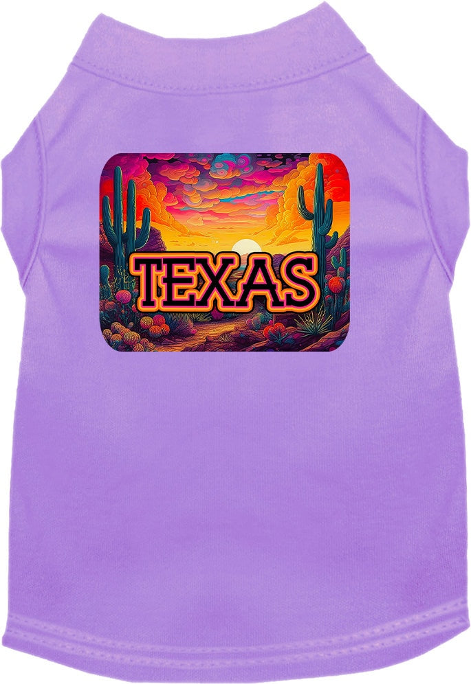 Pet Dog & Cat Screen Printed Shirt for Medium to Large Pets (Sizes 2XL-6XL), "Texas Neon Desert"
