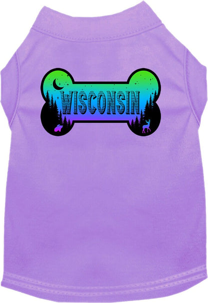 Pet Dog & Cat Screen Printed Shirt for Medium to Large Pets (Sizes 2XL-6XL), "Wisconsin Mountain Shades"