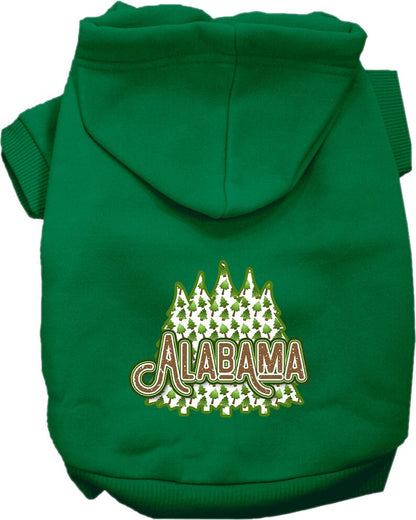 Pet Dog & Cat Screen Printed Hoodie for Small to Medium Pets (Sizes XS-XL), "Alabama Woodland Trees"