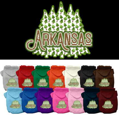 Pet Dog & Cat Screen Printed Hoodie for Medium to Large Pets (Sizes 2XL-6XL), &quot;Arkansas Woodland Trees&quot;