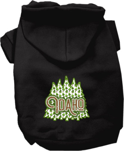 Pet Dog & Cat Screen Printed Hoodie for Small to Medium Pets (Sizes XS-XL), "Idaho Woodland Trees"