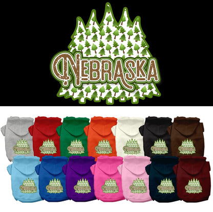 Pet Dog & Cat Screen Printed Hoodie for Small to Medium Pets (Sizes XS-XL), &quot;Nebraska Woodland Trees&quot;