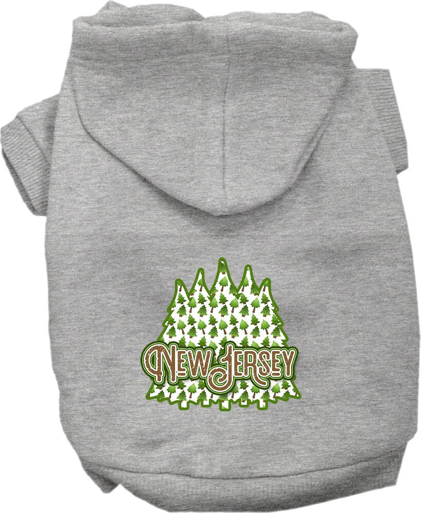 Pet Dog & Cat Screen Printed Hoodie for Small to Medium Pets (Sizes XS-XL), "New Jersey Woodland Trees"