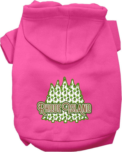 Pet Dog & Cat Screen Printed Hoodie for Small to Medium Pets (Sizes XS-XL), "Rhode Island Woodland Trees"