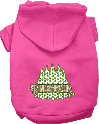 Pet Dog & Cat Screen Printed Hoodie for Small to Medium Pets (Sizes XS-XL), "Pennsylvania Woodland Trees"