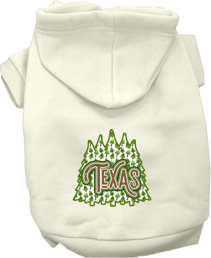 Pet Dog & Cat Screen Printed Hoodie for Medium to Large Pets (Sizes 2XL-6XL), "Texas Woodland Trees"