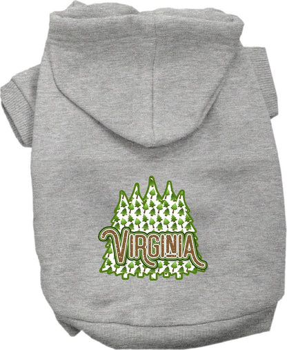 Pet Dog & Cat Screen Printed Hoodie for Small to Medium Pets (Sizes XS-XL), "Virginia Woodland Trees"