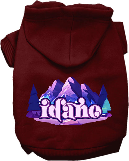 Pet Dog & Cat Screen Printed Hoodie for Medium to Large Pets (Sizes 2XL-6XL), "Idaho Alpine Pawscape"