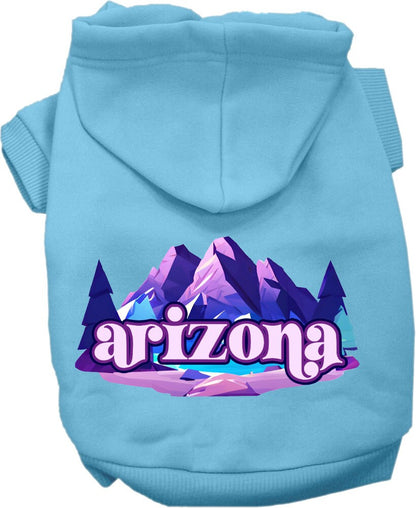 Pet Dog & Cat Screen Printed Hoodie for Small to Medium Pets (Sizes XS-XL), "Arizona Alpine Pawscape"