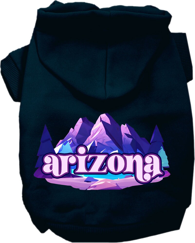Pet Dog & Cat Screen Printed Hoodie for Small to Medium Pets (Sizes XS-XL), "Arizona Alpine Pawscape"