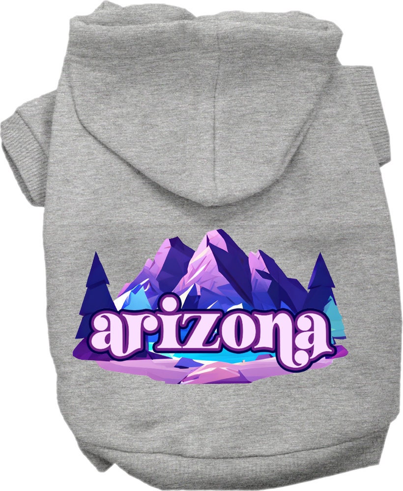 Pet Dog & Cat Screen Printed Hoodie for Medium to Large Pets (Sizes 2XL-6XL), "Arizona Alpine Pawscape"