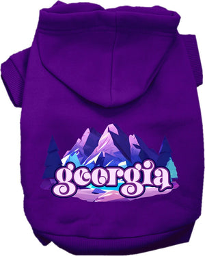 Pet Dog & Cat Screen Printed Hoodie for Small to Medium Pets (Sizes XS-XL), "Georgia Alpine Pawscape"