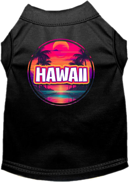 Pet Dog & Cat Screen Printed Shirt for Medium to Large Pets (Sizes 2XL-6XL), "Hawaii Neon Beach Sunset"