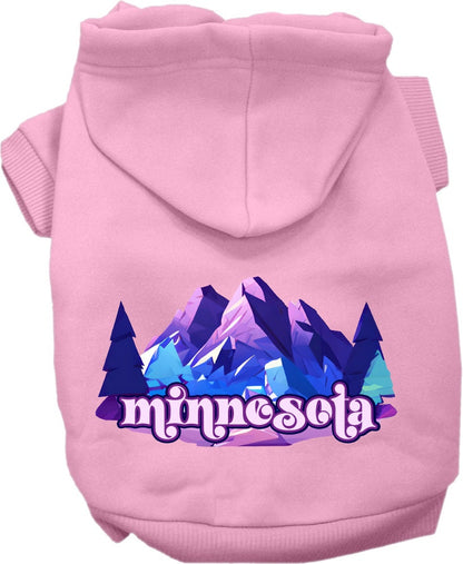 Pet Dog & Cat Screen Printed Hoodie for Small to Medium Pets (Sizes XS-XL), "Minnesota Alpine Pawscape"