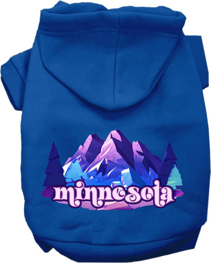 Pet Dog & Cat Screen Printed Hoodie for Medium to Large Pets (Sizes 2XL-6XL), "Minnesota Alpine Pawscape"