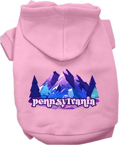 Pet Dog & Cat Screen Printed Hoodie for Medium to Large Pets (Sizes 2XL-6XL), "Pennsylvania Alpine Pawscape"