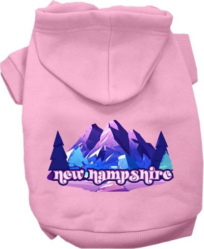 Pet Dog & Cat Screen Printed Hoodie for Small to Medium Pets (Sizes XS-XL), "New Hampshire Alpine Pawscape"