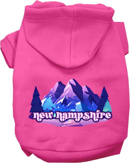 Pet Dog & Cat Screen Printed Hoodie for Medium to Large Pets (Sizes 2XL-6XL), "New Hampshire Alpine Pawscape"