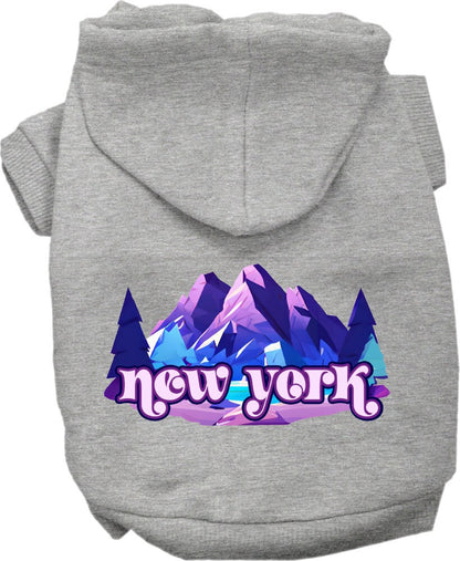 Pet Dog & Cat Screen Printed Hoodie for Small to Medium Pets (Sizes XS-XL), "New York Alpine Pawscape"