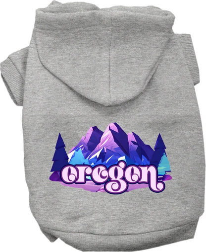 Pet Dog & Cat Screen Printed Hoodie for Medium to Large Pets (Sizes 2XL-6XL), "Oregon Alpine Pawscape"