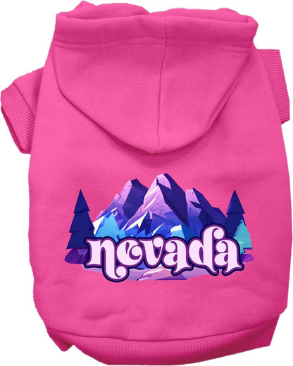 Pet Dog & Cat Screen Printed Hoodie for Medium to Large Pets (Sizes 2XL-6XL), "Nevada Alpine Pawscape"