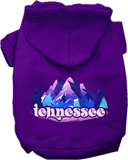 Pet Dog & Cat Screen Printed Hoodie for Medium to Large Pets (Sizes 2XL-6XL), "Tennessee Alpine Pawscape"