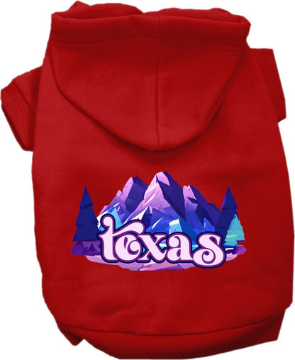 Pet Dog & Cat Screen Printed Hoodie for Small to Medium Pets (Sizes XS-XL), "Texas Alpine Pawscape"