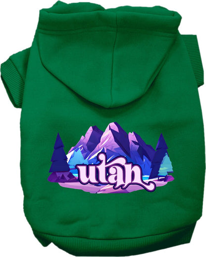 Pet Dog & Cat Screen Printed Hoodie for Medium to Large Pets (Sizes 2XL-6XL), "Utah Alpine Pawscape"