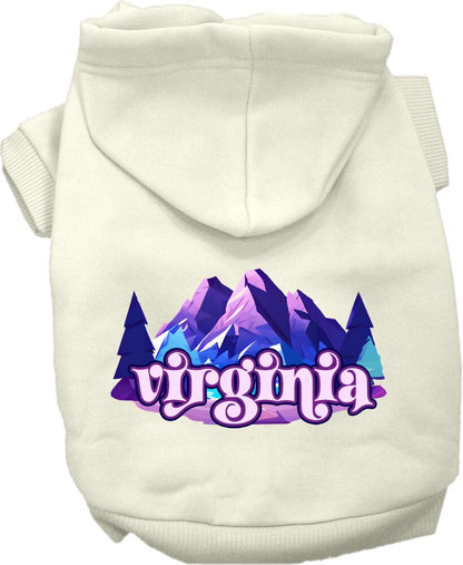 Pet Dog & Cat Screen Printed Hoodie for Small to Medium Pets (Sizes XS-XL), "Virginia Alpine Pawscape"