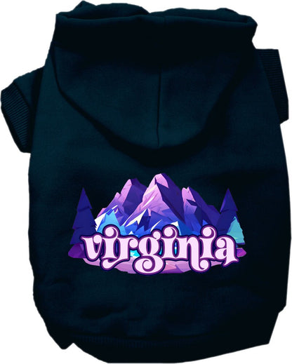 Pet Dog & Cat Screen Printed Hoodie for Small to Medium Pets (Sizes XS-XL), "Virginia Alpine Pawscape"