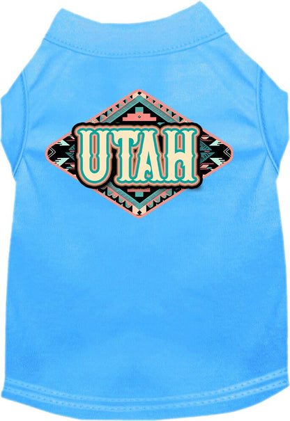 Pet Dog & Cat Screen Printed Shirt for Medium to Large Pets (Sizes 2XL-6XL), "Utah Peach Aztec"