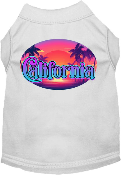 Pet Dog & Cat Screen Printed Shirt for Medium to Large Pets (Sizes 2XL-6XL), "California Classic Beach"