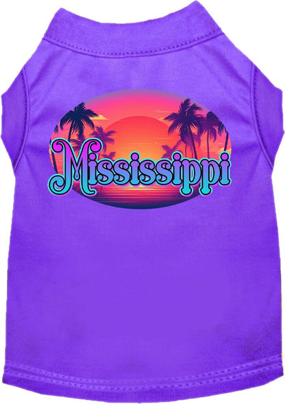 Pet Dog & Cat Screen Printed Shirt for Medium to Large Pets (Sizes 2XL-6XL), "Mississippi Classic Beach"