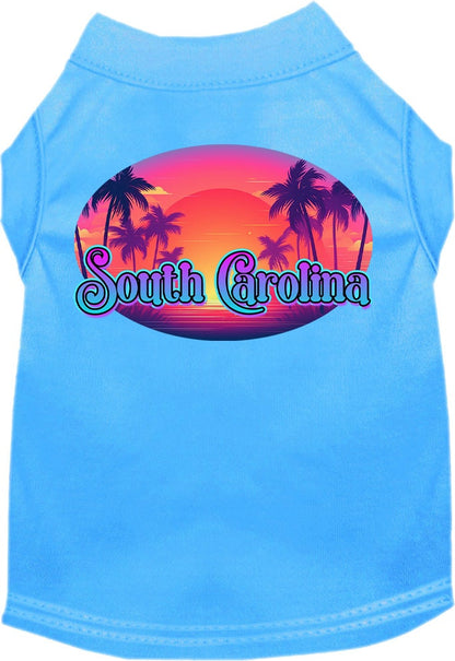 Pet Dog & Cat Screen Printed Shirt for Small to Medium Pets (Sizes XS-XL), "South Carolina Classic Beach"