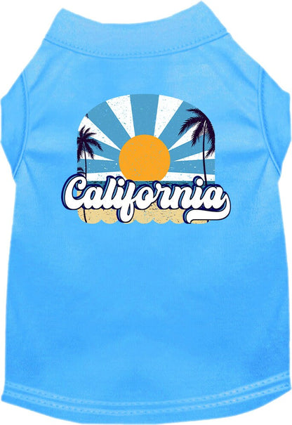 Pet Dog & Cat Screen Printed Shirt for Small to Medium Pets (Sizes XS-XL), "California Coast"