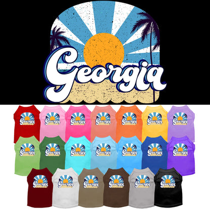 Pet Dog & Cat Screen Printed Shirt for Small to Medium Pets (Sizes XS-XL), &quot;Georgia Coast&quot;