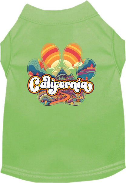 Pet Dog & Cat Screen Printed Shirt for Medium to Large Pets (Sizes 2XL-6XL), "California Groovy Summit"