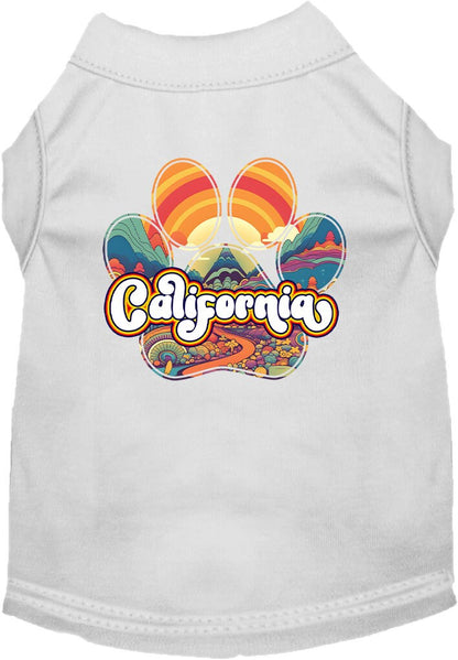 Pet Dog & Cat Screen Printed Shirt for Medium to Large Pets (Sizes 2XL-6XL), "California Groovy Summit"